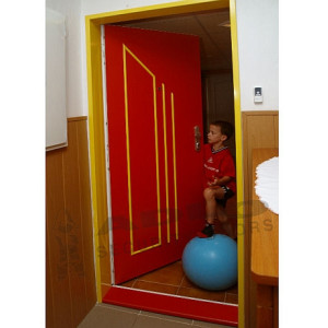 ADLO - Sicherheitst�r TEDUO, Leistenausf�hrung L371, gelbe Leisten und gelbe Zarge