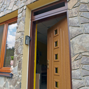 ADLO - Thermo-Au�enraumt�r KASIM, Thermo-Dreifachglas 553 mit Oberlichte, abgerundete Leisten