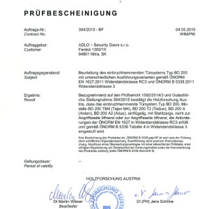 ADLO Sicherheitst�ren TEJEN M4, TEDUO, ADUO, ARDEN EN 1627, RC3, �NORM B 5338