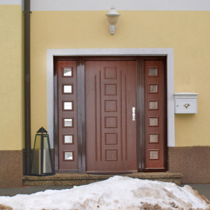 ADLO - Sicherheitst�r TEDUO Termo f�r den Au�enbereich, Leistenausf�hrung mit Seitenlichten