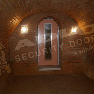 ADLO - Sicherheitst�r TEDUO, Glas P100 atyp, Aqua T�r mit Dreifachglas