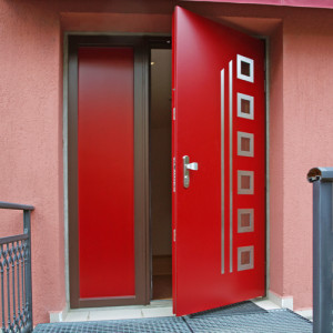 ADLO - Thermo-Sicherheitst�r ADUO mit vollem Fixteil, verglast P552, Oberfl�che RAL 3003