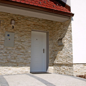 ADLO - Sicherheitst�r Tesim f�r den Au�enbereich, profiliert F553, T�roberfl�che Color RAL 9016