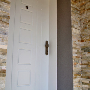 ADLO - Sicherheitst�r Tesim f�r den Au�enbereich, profiliert F553, T�roberfl�che Color RAL 9016