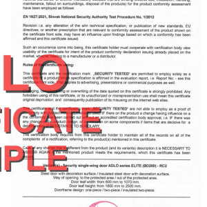 ADLO Security doors - Elite category, RC2
