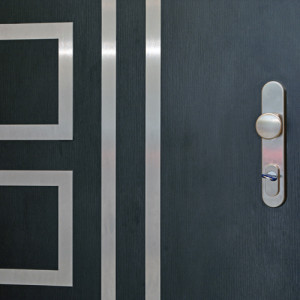 ADLO - Sicherheitst�r ADUO, Leistenausf�hrung LP552, flache Leiste Edelstahl