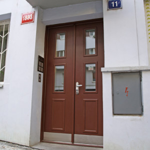 ADLO - Thermo-Au�enraumdoppelfl�gelt�r TEDUO - Wohnhauseingang, verglast PS201