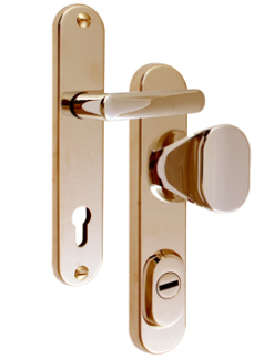 Schutzbeschlag Rostex R1, Rund, Titan gl�nzend, Dr�cker - Ovalgriff