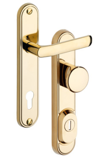 Sicherheitsbeschlag Rostex R1 Decor, Rund, Titan gl�nzend, Griff - Kugel