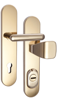 Schutzbeschlag Rostex RX1-50 RC4, Rund, Titan gl�nzend, Exklusiv, Griff - Quadratischer Griff