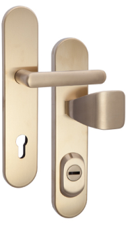 Schutzbeschlag Rostex RX1-50 RC4, Rund, Edelstahl Titan matt, Exklusiv, Dr�cker - Eckiger Griff