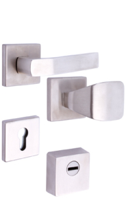 Sicherheits-Rosettenbeschlag Rostex R1/H, eckig, Edelstahl matt, f�r Serie Economy