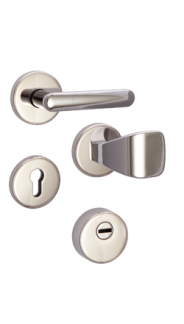 Sicherheitsrosettenbeschlag Rostex R1/S MT Finish, Rund, Chrom Edelstahl, f�r Serie Elite und Termo