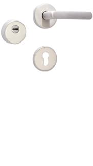 Rosettengarnitur Rostex R3/S, Rund, Edelstahl matt, Exklusiv, f�r Griff, f�r Serie Economy