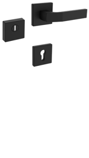 Rosettenbeschlag Rostex R3/H MTL Finish, Quadratisch, Schwarz matt, Treviso, f�r Griff f�r Serie Elite und Termo