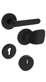 Sicherheitsrosettenbeschlag Rostex R1/S, rund, schwarz matt, f�r Economy-Serie