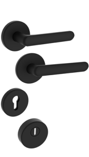 Sicherheitsrosettenbeschlag Rostex R4/S MT Finish, Rund, Schwarz matt, f�r Serie Elite und Termo