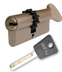 Resist RF7 Sicherheitszylinder, mit Widerhaken, 95mm/50xT45 Olive, 5 Schl�ssel.