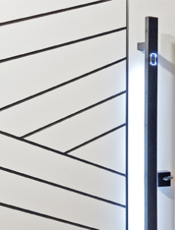 Resist vertikaler Haltegriff, Mattschwarz � Quadratisch H-1200L, LED-Hintergrundbeleuchtung, Ber�hrungssensor (T�lle erforderlich)