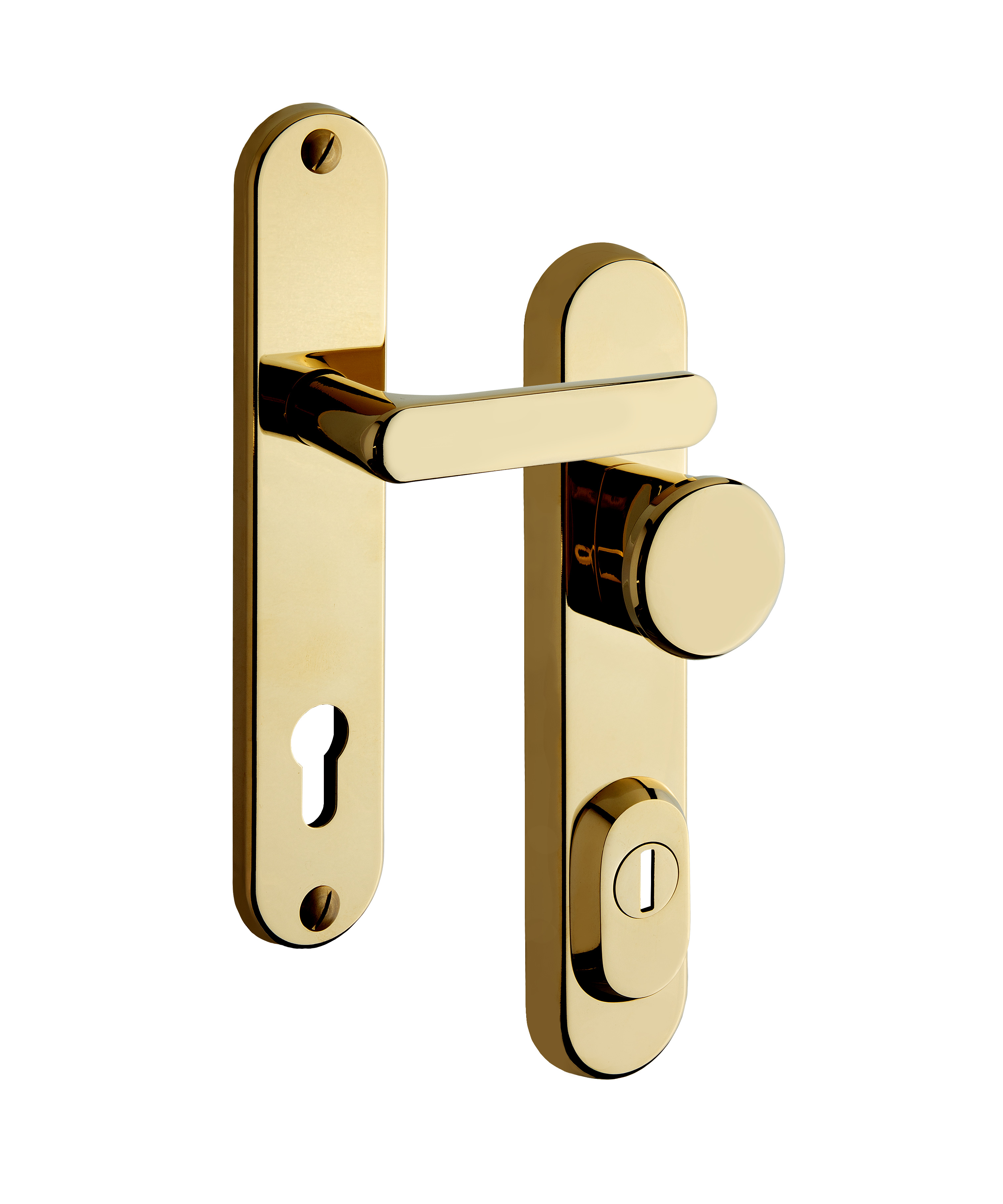 Sicherheitsbeschlag Rostex R1, Rund, Titan gl�nzend, Griff - Kugel