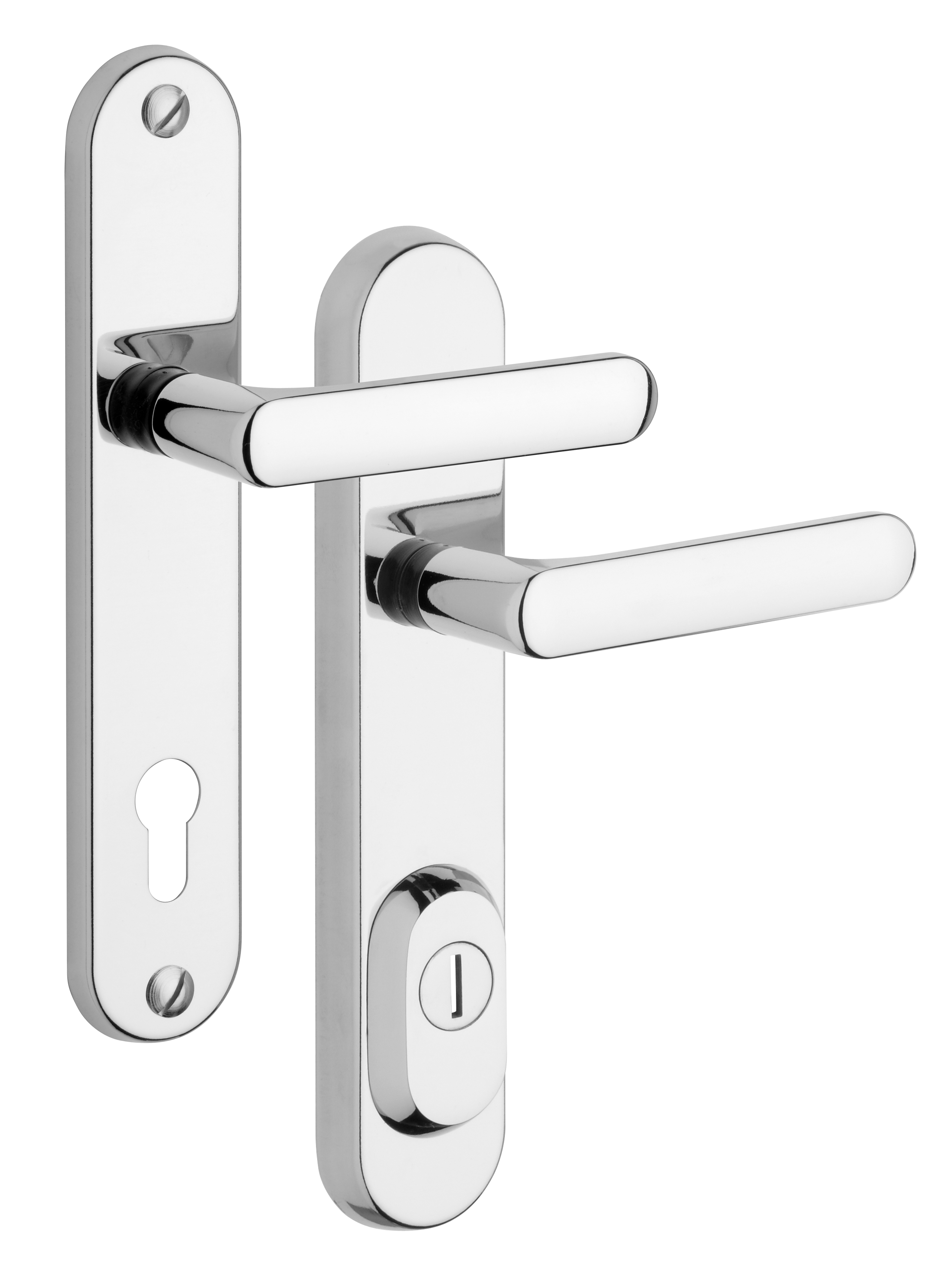 Sicherheitsbeschlag Rostex R4, Rund, Chrom Edelstahl, Griff - Griff